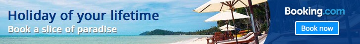 Book your holiday here Booking.com banner